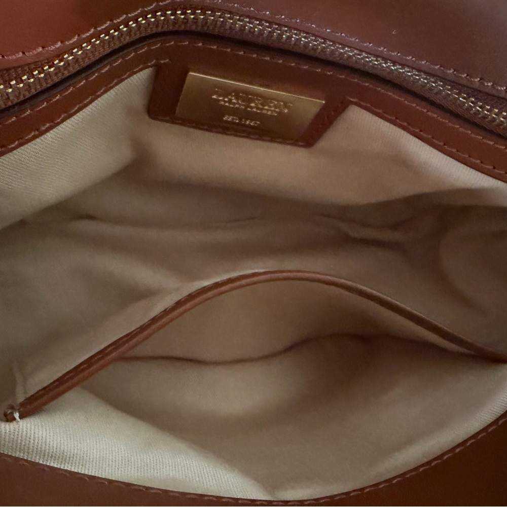 Ralph Lauren Natural Straw Shoulder Bag with Gold Chain - Picture 13 of 14